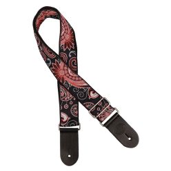   GST-191-06 Gaucho Traditional Series guitar strap, 2 jacquard weave, leather slips, multi colors