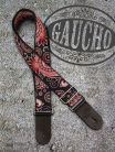 GST-191-06 Gaucho Traditional Series guitar strap, 2 jacquard weave, leather slips, multi colors