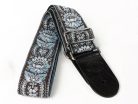 GST-192-01 Gaucho Traditional Series guitar strap, 2 jacquard weave, leather slips, multi colors