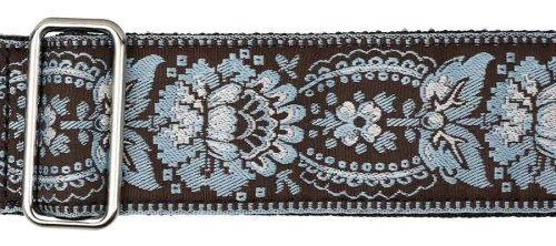 GST-192-01 Gaucho Traditional Series guitar strap, 2 jacquard weave, leather slips, multi colors
