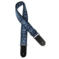   GST-192-02 Gaucho Traditional Series guitar strap, 2 jacquard weave, leather slips, multi colors