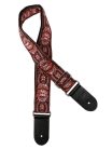 GST-192-03 Gaucho Traditional Series guitar strap, 2 jacquard weave, leather slips, multi colors