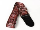 GST-192-03 Gaucho Traditional Series guitar strap, 2 jacquard weave, leather slips, multi colors