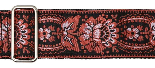 GST-192-03 Gaucho Traditional Series guitar strap, 2 jacquard weave, leather slips, multi colors