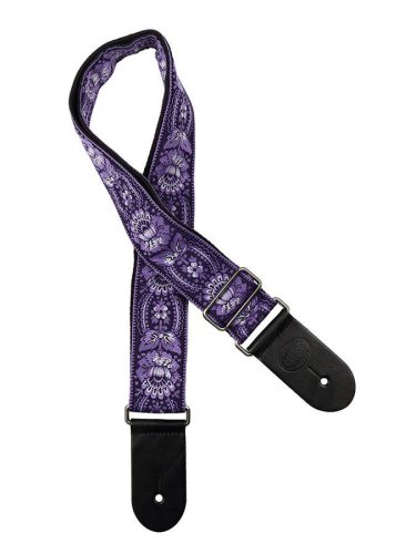 GST-192-04 Gaucho Traditional Series guitar strap, 2 jacquard weave, leather slips, multi colors