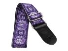 GST-192-04 Gaucho Traditional Series guitar strap, 2 jacquard weave, leather slips, multi colors