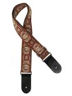 GST-192-05 Gaucho Traditional Series guitar strap, 2 jacquard weave, leather slips, multi colors