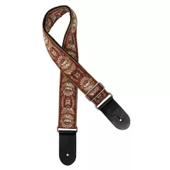   GST-192-05 Gaucho Traditional Series guitar strap, 2 jacquard weave, leather slips, multi colors
