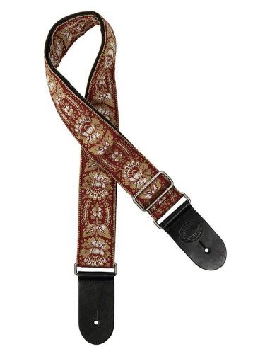 GST-192-05 Gaucho Traditional Series guitar strap, 2 jacquard weave, leather slips, multi colors