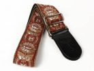 GST-192-05 Gaucho Traditional Series guitar strap, 2 jacquard weave, leather slips, multi colors