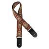 GST-192-05 Gaucho Traditional Series guitar strap, 2 jacquard weave, leather slips, multi colors