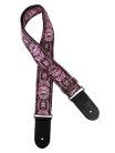 GST-192-06 Gaucho Traditional Series guitar strap, 2 jacquard weave, leather slips, multi colors