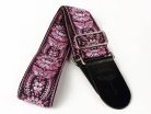 GST-192-06 Gaucho Traditional Series guitar strap, 2 jacquard weave, leather slips, multi colors