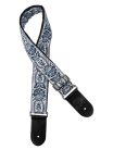 GST-192-07 Gaucho Traditional Series guitar strap, 2 jacquard weave, leather slips, multi colors