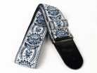 GST-192-07 Gaucho Traditional Series guitar strap, 2 jacquard weave, leather slips, multi colors