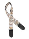 GST-192-08 Gaucho Traditional Series guitar strap, 2 jacquard weave, leather slips, multi colors