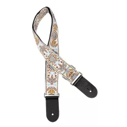   GST-192-08 Gaucho Traditional Series guitar strap, 2 jacquard weave, leather slips, multi colors