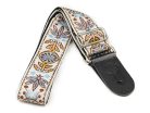 GST-192-08 Gaucho Traditional Series guitar strap, 2 jacquard weave, leather slips, multi colors