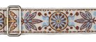 GST-192-08 Gaucho Traditional Series guitar strap, 2 jacquard weave, leather slips, multi colors