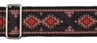 GST-193-01 Gaucho Traditional Series guitar strap, 2 jacquard weave, leather slips, multi colors