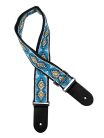 GST-193-02 Gaucho Traditional Series guitar strap, 2 jacquard weave, leather slips, multi colors