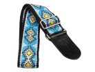 GST-193-02 Gaucho Traditional Series guitar strap, 2 jacquard weave, leather slips, multi colors