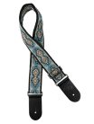 GST-193-03 Gaucho Traditional Series guitar strap, 2 jacquard weave, leather slips, multi colors