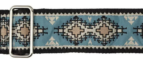 GST-193-03 Gaucho Traditional Series guitar strap, 2 jacquard weave, leather slips, multi colors