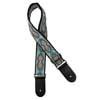 GST-193-03 Gaucho Traditional Series guitar strap, 2 jacquard weave, leather slips, multi colors