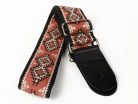 GST-193-04 Gaucho Traditional Series guitar strap, 2 jacquard weave, leather slips, multi colors