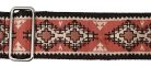 GST-193-04 Gaucho Traditional Series guitar strap, 2 jacquard weave, leather slips, multi colors