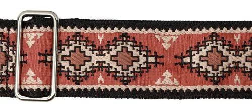 GST-193-04 Gaucho Traditional Series guitar strap, 2 jacquard weave, leather slips, multi colors
