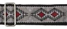 GST-193-05 Gaucho Traditional Series guitar strap, 2 jacquard weave, leather slips, multi colors