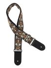 GST-194-03 Gaucho Traditional Series guitar strap, 2 jacquard weave, leather slips, multi colors