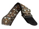 GST-194-03 Gaucho Traditional Series guitar strap, 2 jacquard weave, leather slips, multi colors