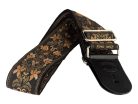 GST-194-04 Gaucho Traditional Series guitar strap, 2 jacquard weave, leather slips, multi colors