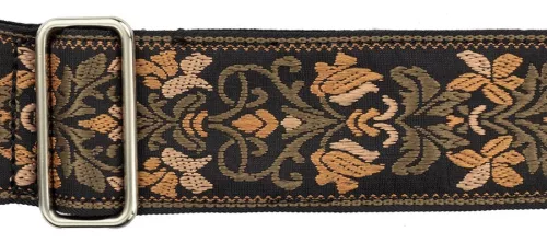GST-194-04 Gaucho Traditional Series guitar strap, 2 jacquard weave, leather slips, multi colors