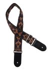 GST-194-05 Gaucho Traditional Series guitar strap, 2 jacquard weave, leather slips, multi colors