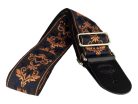 GST-194-05 Gaucho Traditional Series guitar strap, 2 jacquard weave, leather slips, multi colors