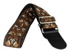 GST-194-06 Gaucho Traditional Series guitar strap, 2 jacquard weave, leather slips, multi colors