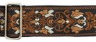 GST-194-06 Gaucho Traditional Series guitar strap, 2 jacquard weave, leather slips, multi colors