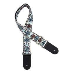   GST-195-01 Gaucho Traditional Series guitar strap, 2 jacquard weave, leather slips, multi colors