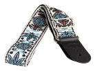 GST-195-01 Gaucho Traditional Series guitar strap, 2 jacquard weave, leather slips, multi colors