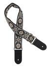 GST-195-04 Gaucho Traditional Series guitar strap, 2 jacquard weave, leather slips, multi colors