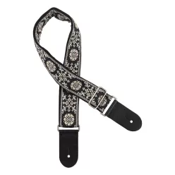   GST-195-04 Gaucho Traditional Series guitar strap, 2 jacquard weave, leather slips, multi colors
