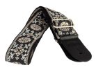 GST-195-04 Gaucho Traditional Series guitar strap, 2 jacquard weave, leather slips, multi colors