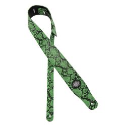 GST-205-GN Gaucho Cobra Series guitar strap, green snakeskin