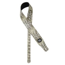 GST-205-WH Gaucho Cobra Series guitar strap, white snakeskin