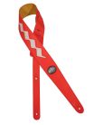 GST-215-RD Gaucho Two Tone Series guitar strap, zig zag design, red and white