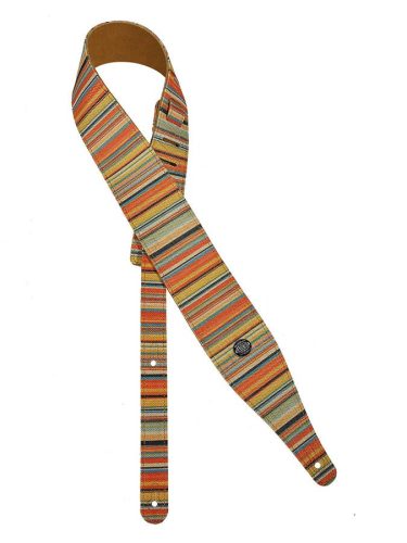 Gaucho GST-240-01 Peace Series Gitarrengurt – Leinen im Regenbogen-Design, weiche Wildleder-Rückseite, 5 cm breit, 90-150 cm verstellbar